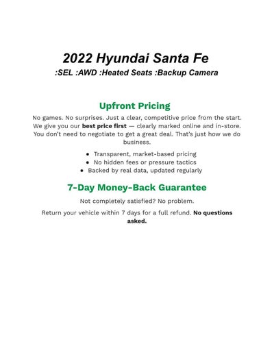 2022 Hyundai SANTA FE SEL AWD