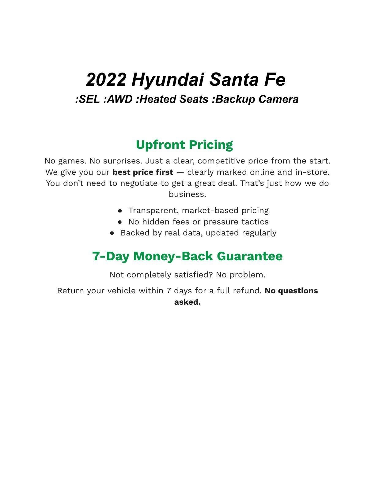 2022 Hyundai SANTA FE SEL AWD