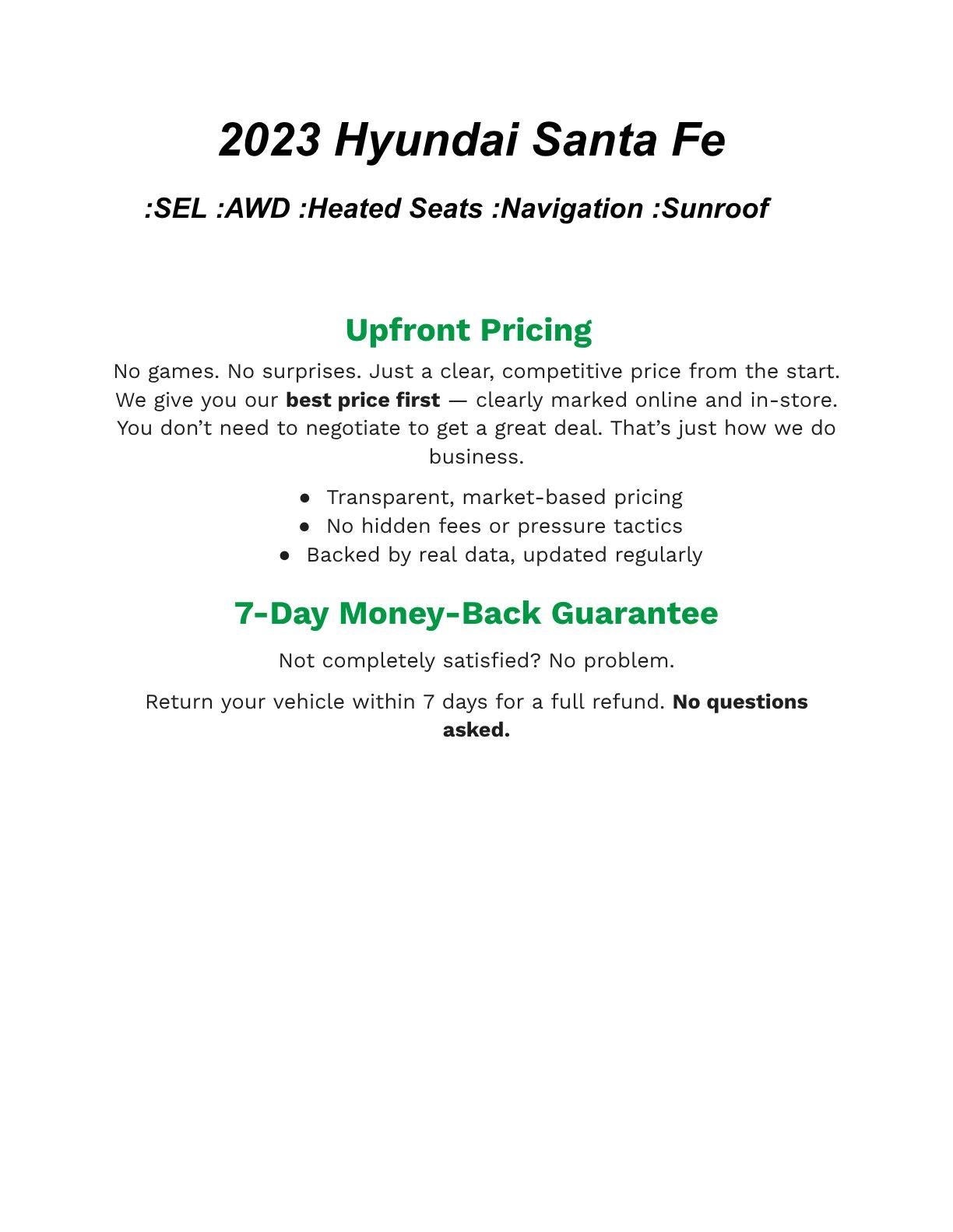 2023 Hyundai SANTA FE SEL AWD