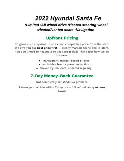 2022 Hyundai SANTA FE Limited AWD