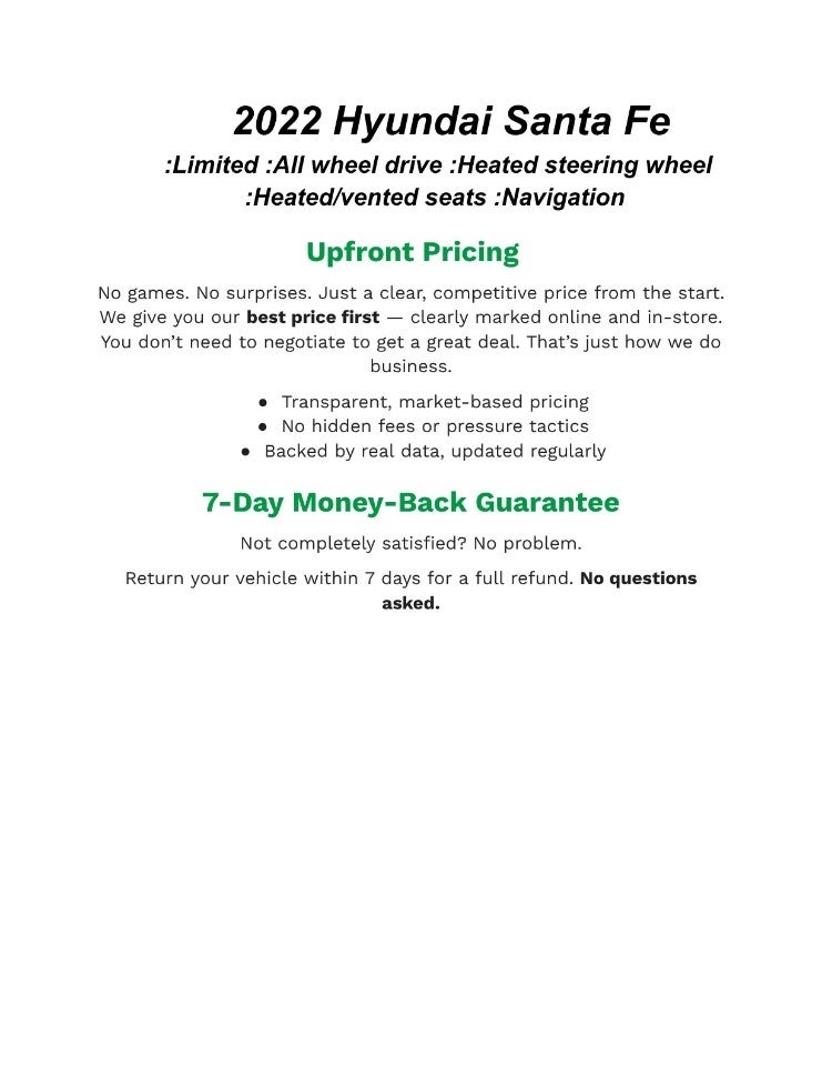 2022 Hyundai SANTA FE Limited AWD