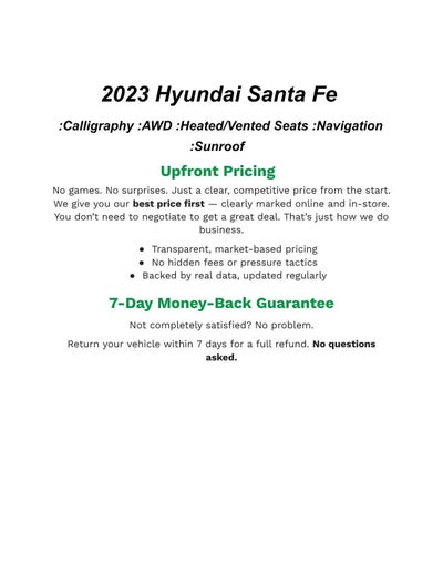 2023 Hyundai SANTA FE Calligraphy AWD