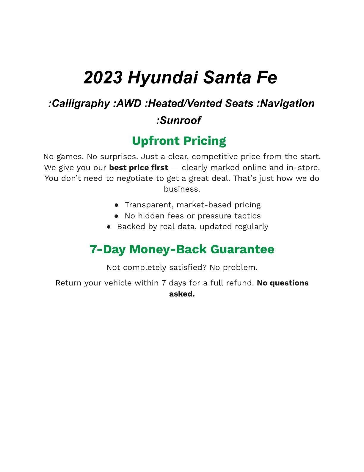2023 Hyundai SANTA FE Calligraphy AWD
