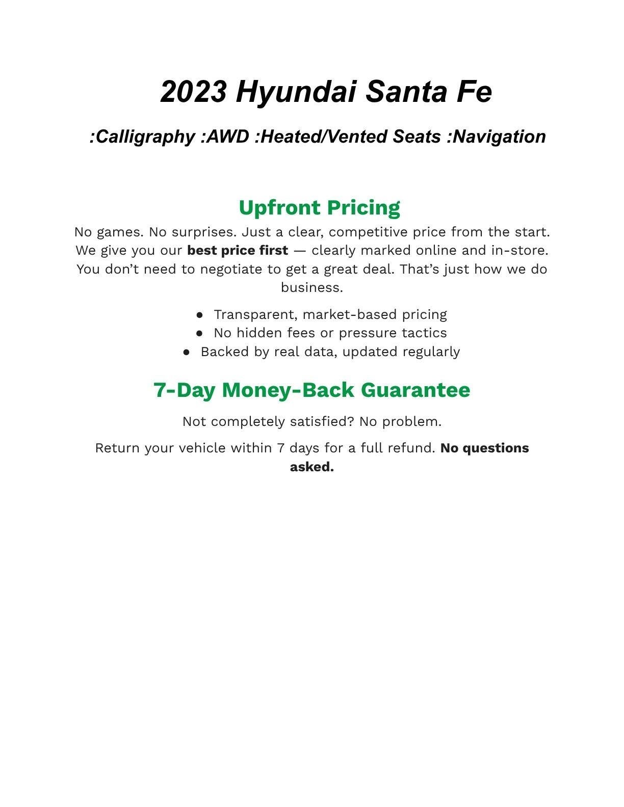 2023 Hyundai SANTA FE Calligraphy AWD