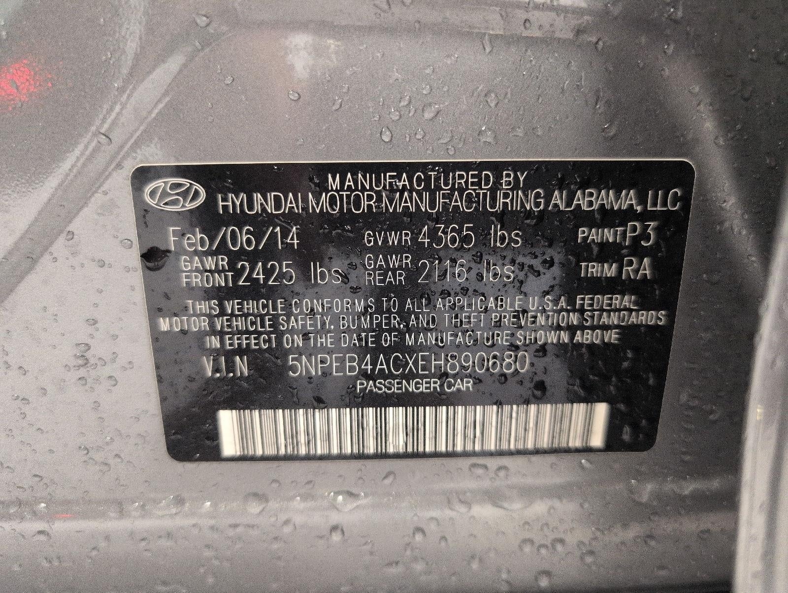 2014 Hyundai SONATA 4Dr Sdn 2.4L Auto GLS