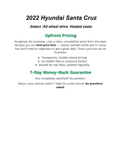 2022 Hyundai SANTA CRUZ SEL AWD