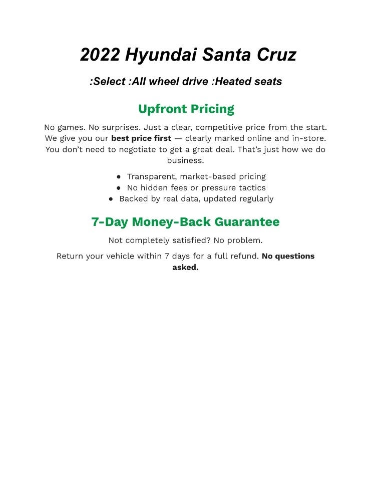 2022 Hyundai SANTA CRUZ SEL AWD