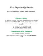2019 Toyota Highlander XLE V6 AWD
