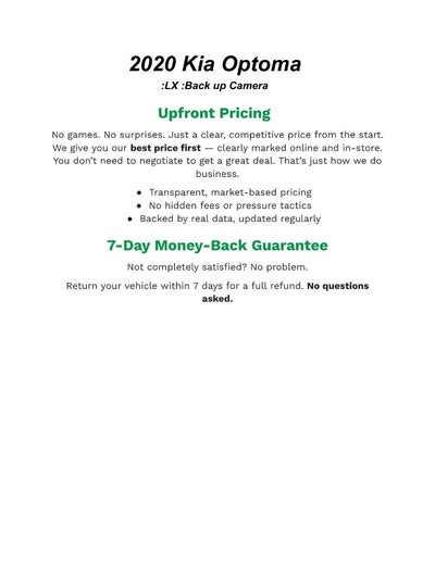 2020 Kia OPTIMA SEDAN