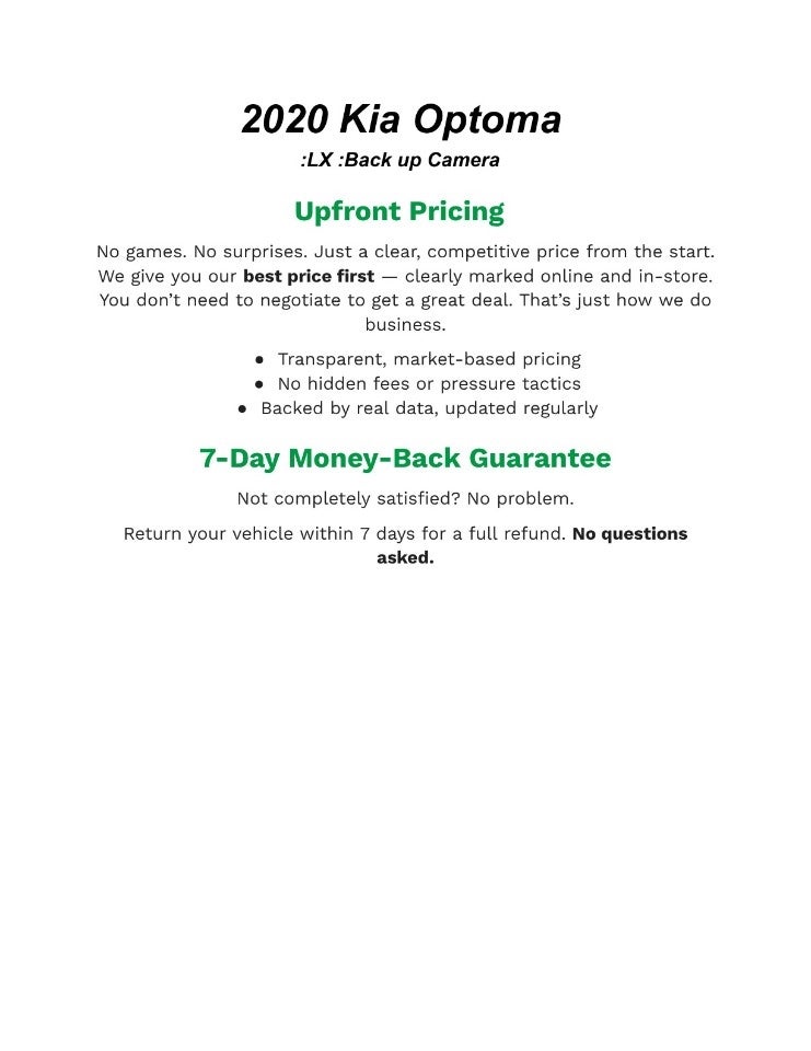 2020 Kia OPTIMA SEDAN