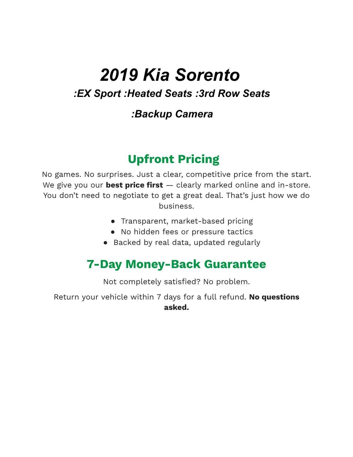 2019 Kia Sorento EX Sport V6 FWD