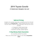 2014 Toyota Corolla 4dr Sdn Auto L