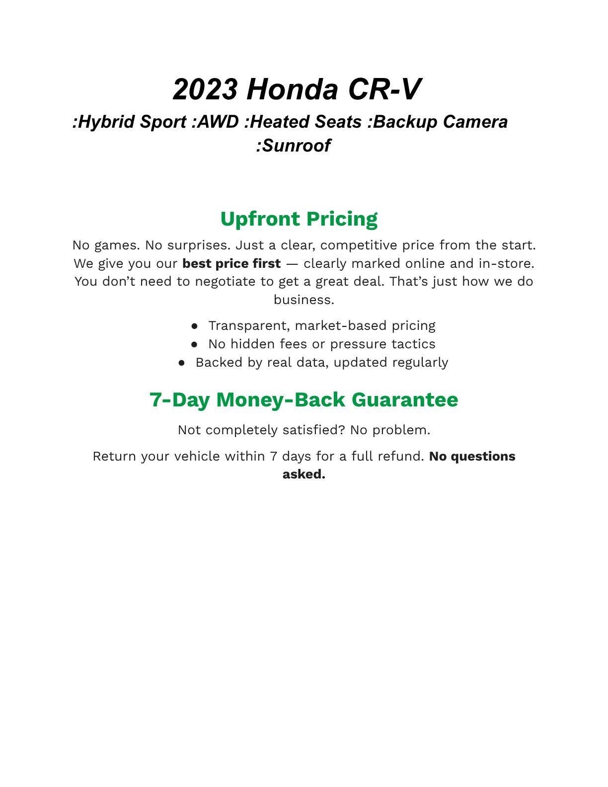 2023 Honda CR-V Hybrid Sport AWD