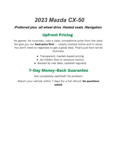 2023 Mazda Mazda CX-50 2.5 S Preferred Plus Package AWD