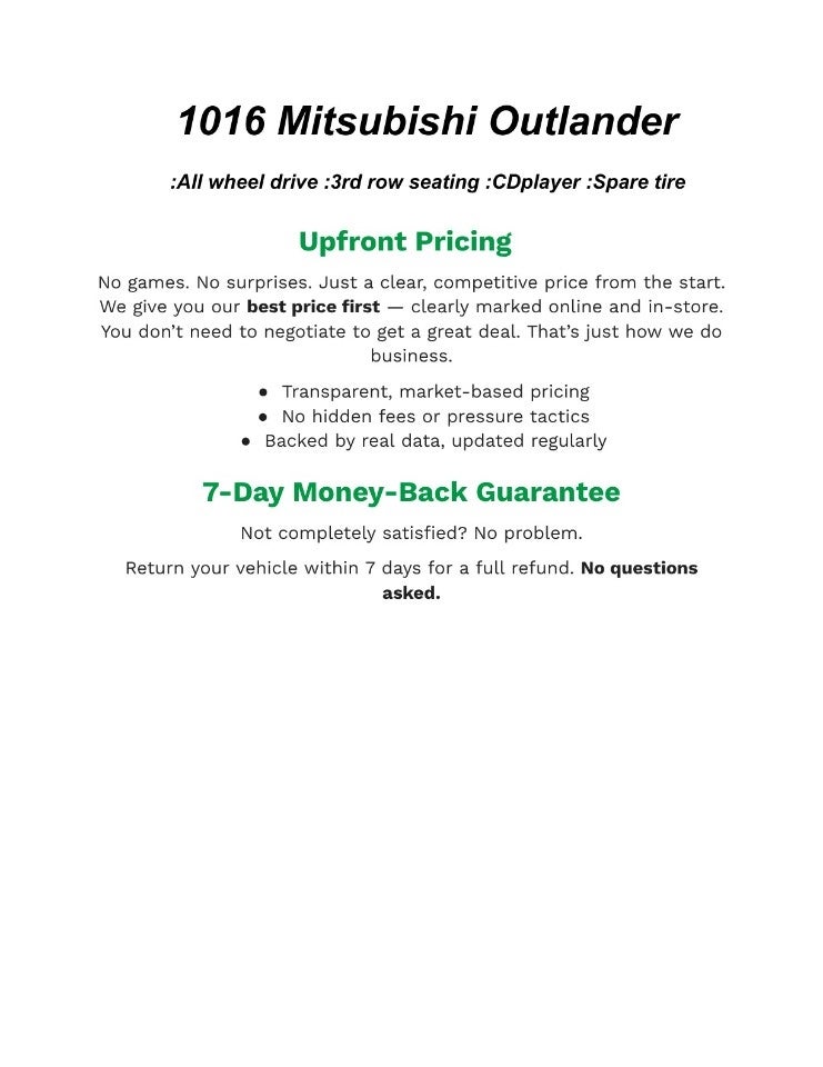 2016 Mitsubishi OUTLANDER SPORT UTILITY