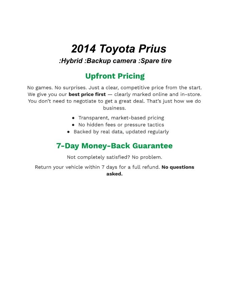 2014 Toyota Prius 5dr HB Four