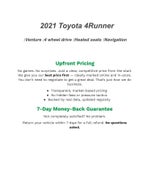 2021 Toyota 4Runner Venture 4WD