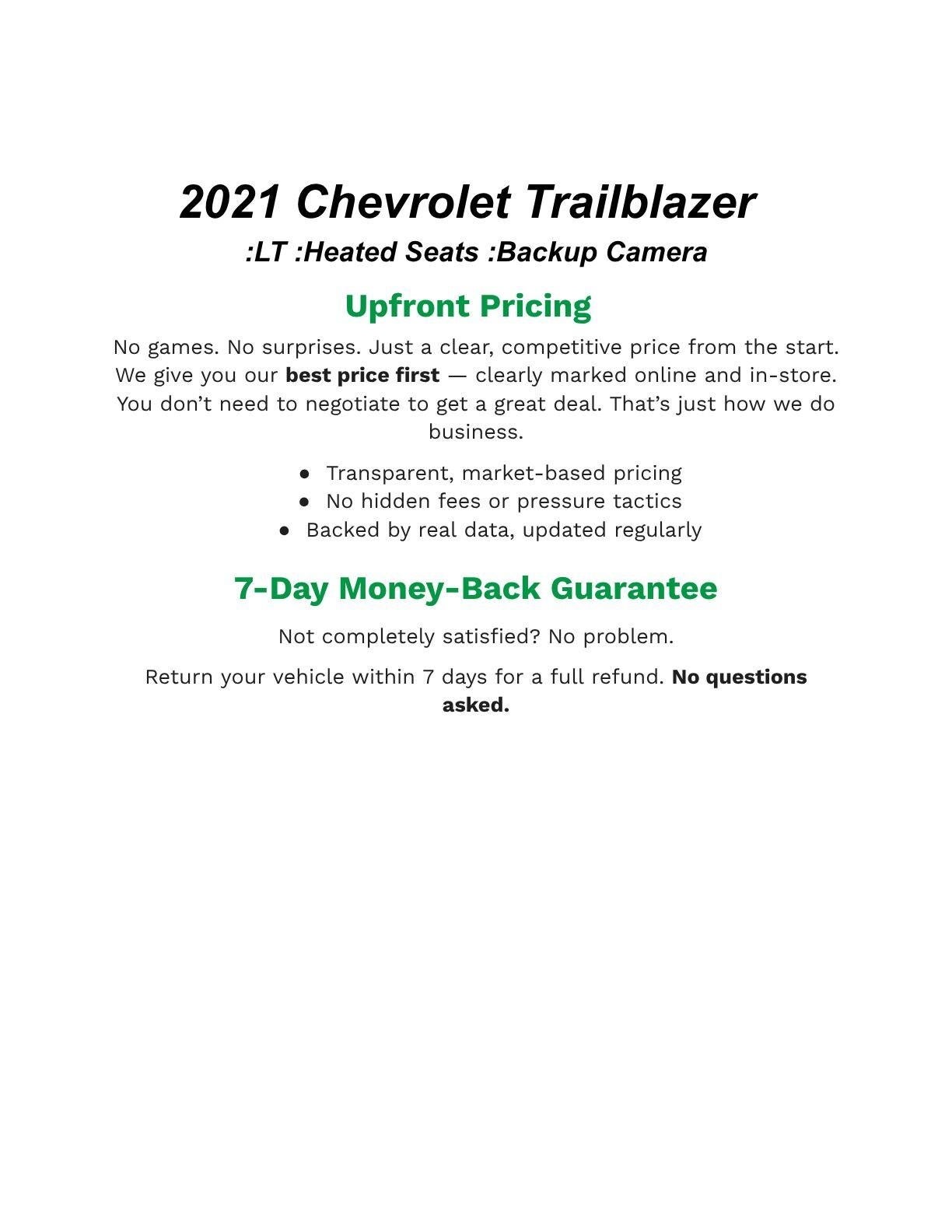 2021 Chevrolet Trailblazer FWD 4dr LT