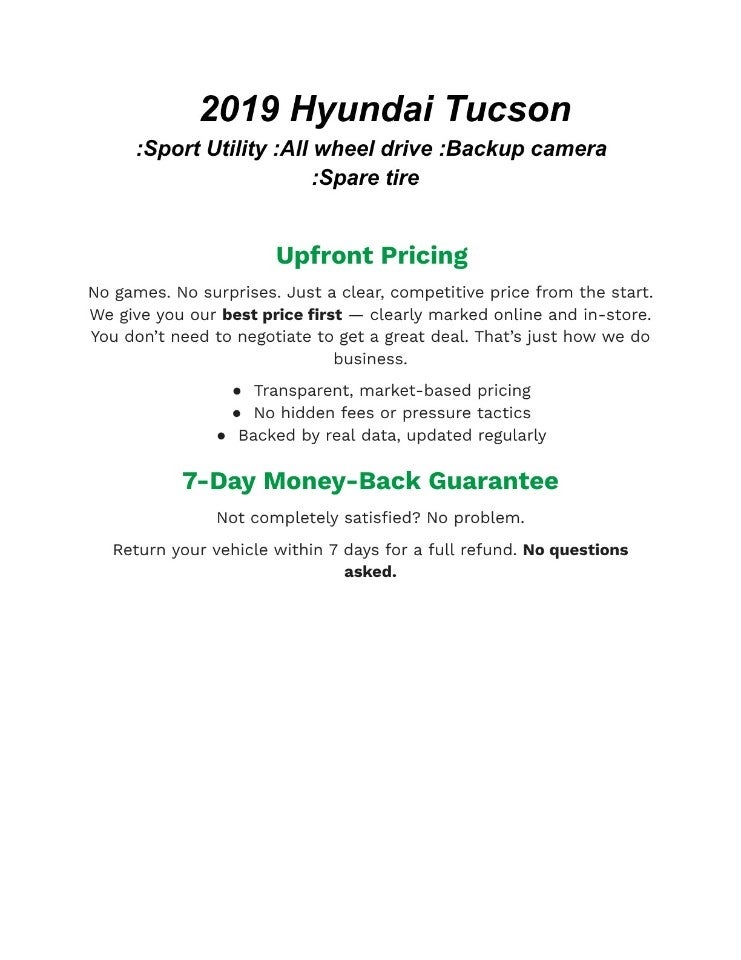 2019 Hyundai TUCSON SE AWD