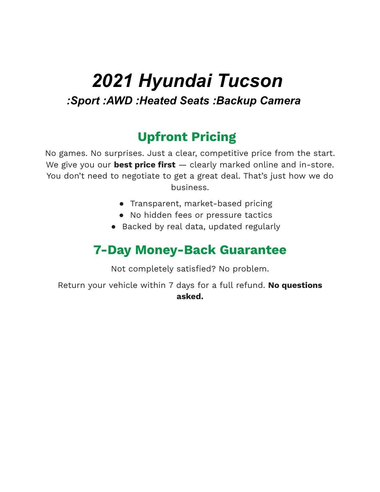 2021 Hyundai TUCSON Sport AWD