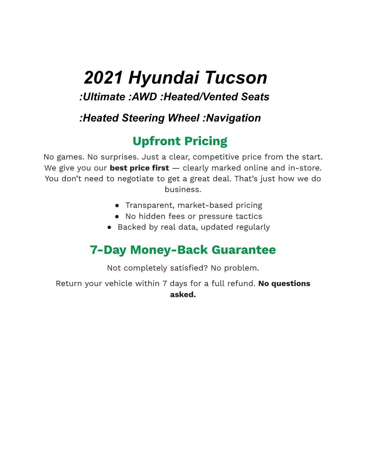 2021 Hyundai TUCSON Ultimate AWD