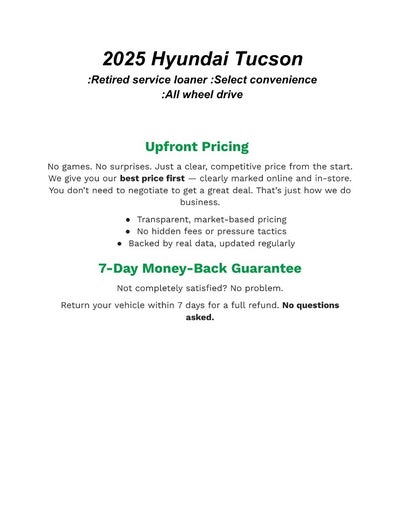 2025 Hyundai TUCSON HYBRID SEL Convenience AWD