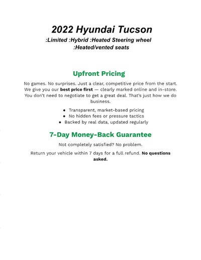 2022 Hyundai TUCSON HYBRID Limited AWD