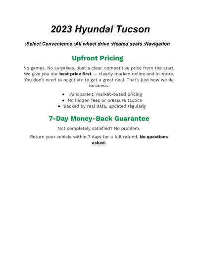 2023 Hyundai TUCSON HYBRID SEL Convenience AWD