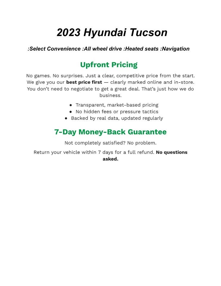 2023 Hyundai TUCSON HYBRID SEL Convenience AWD