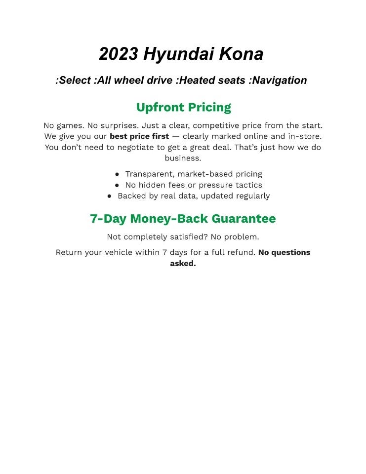 2023 Hyundai KONA SEL Auto AWD