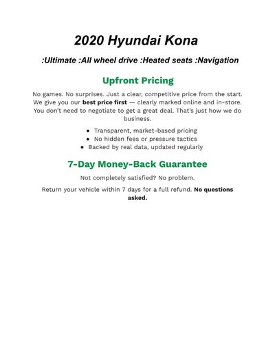 2020 Hyundai KONA Ultimate DCT AWD
