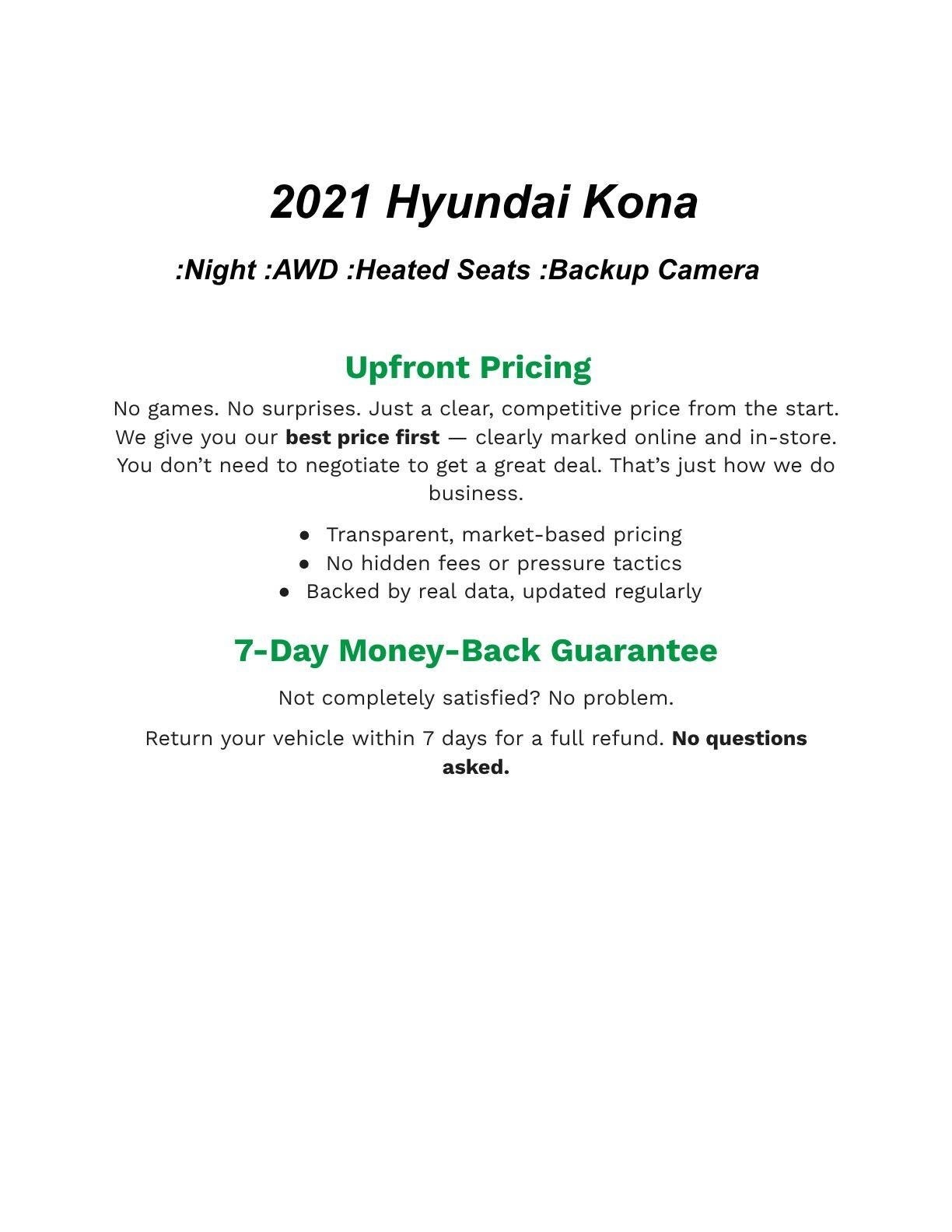 2021 Hyundai KONA NIGHT DCT AWD