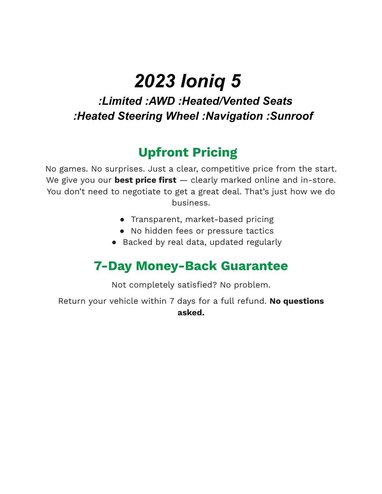 Certified 2023 Hyundai IONIQ 5 Limited with VIN KM8KRDAF5PU184956 for sale in Ashwaubenon, WI