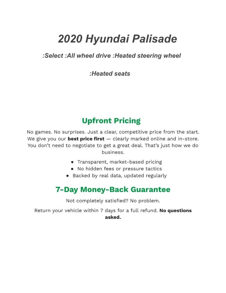 2020 Hyundai PALISADE SEL AWD