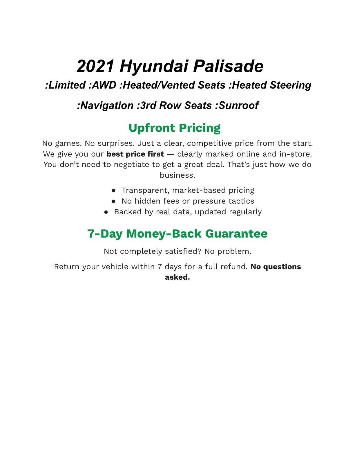 2021 Hyundai PALISADE Limited AWD