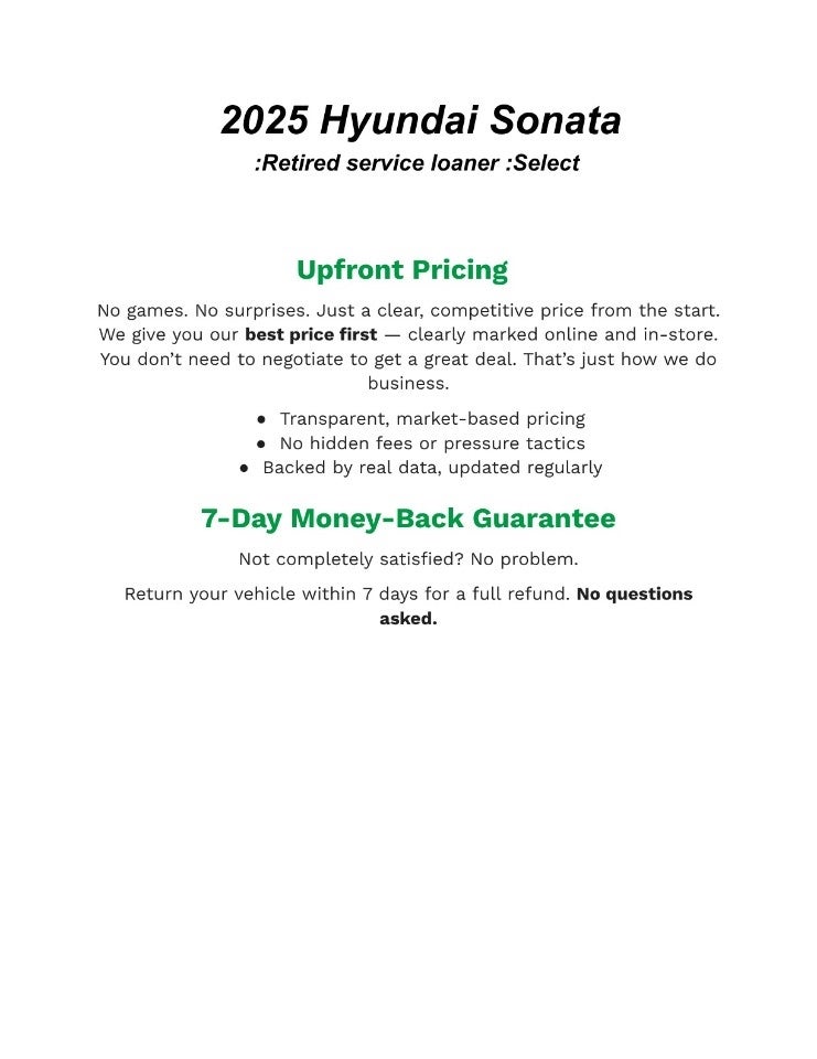 2025 Hyundai SONATA SEL FWD