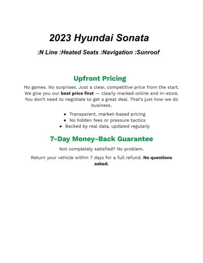 2023 Hyundai SONATA N Line 2.5T