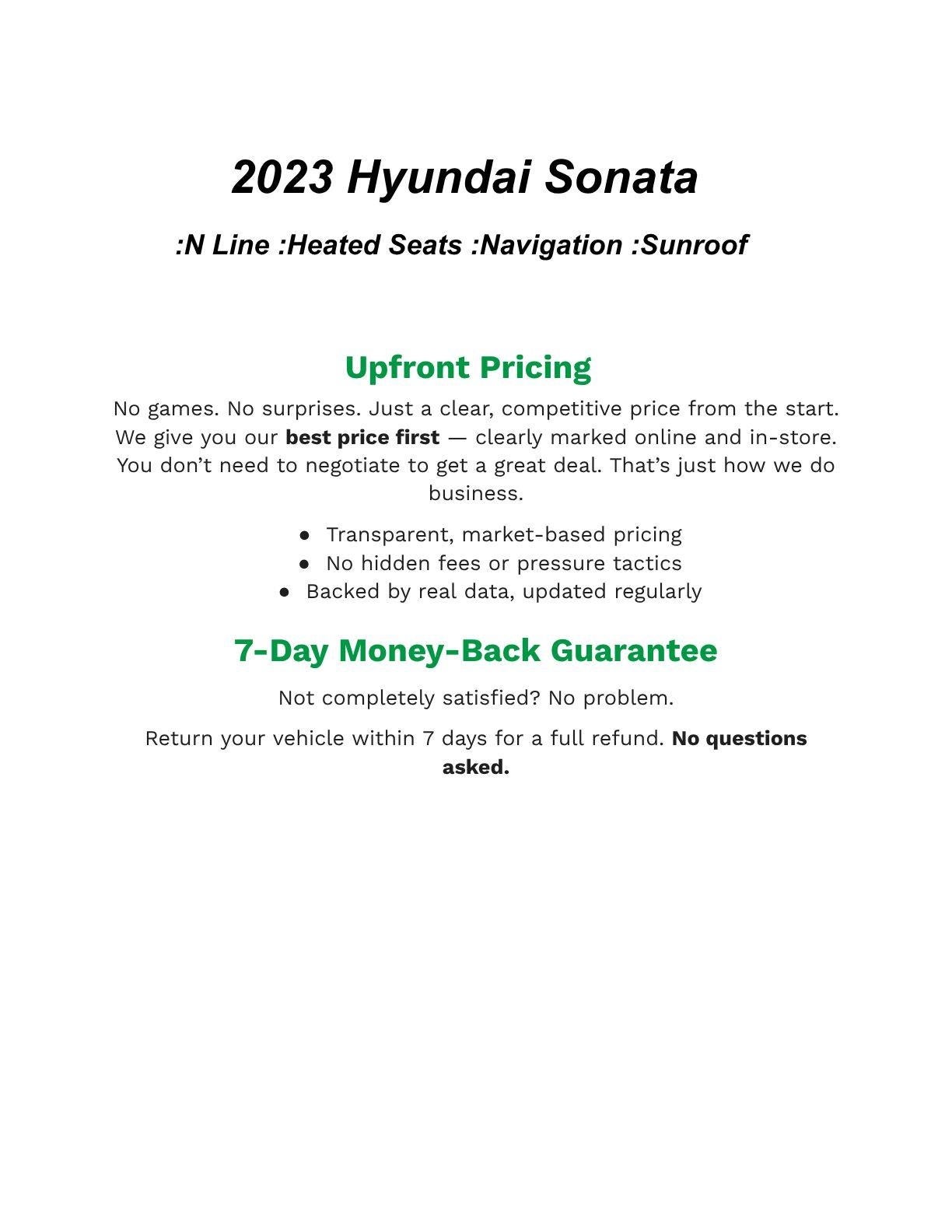 2023 Hyundai SONATA N Line 2.5T