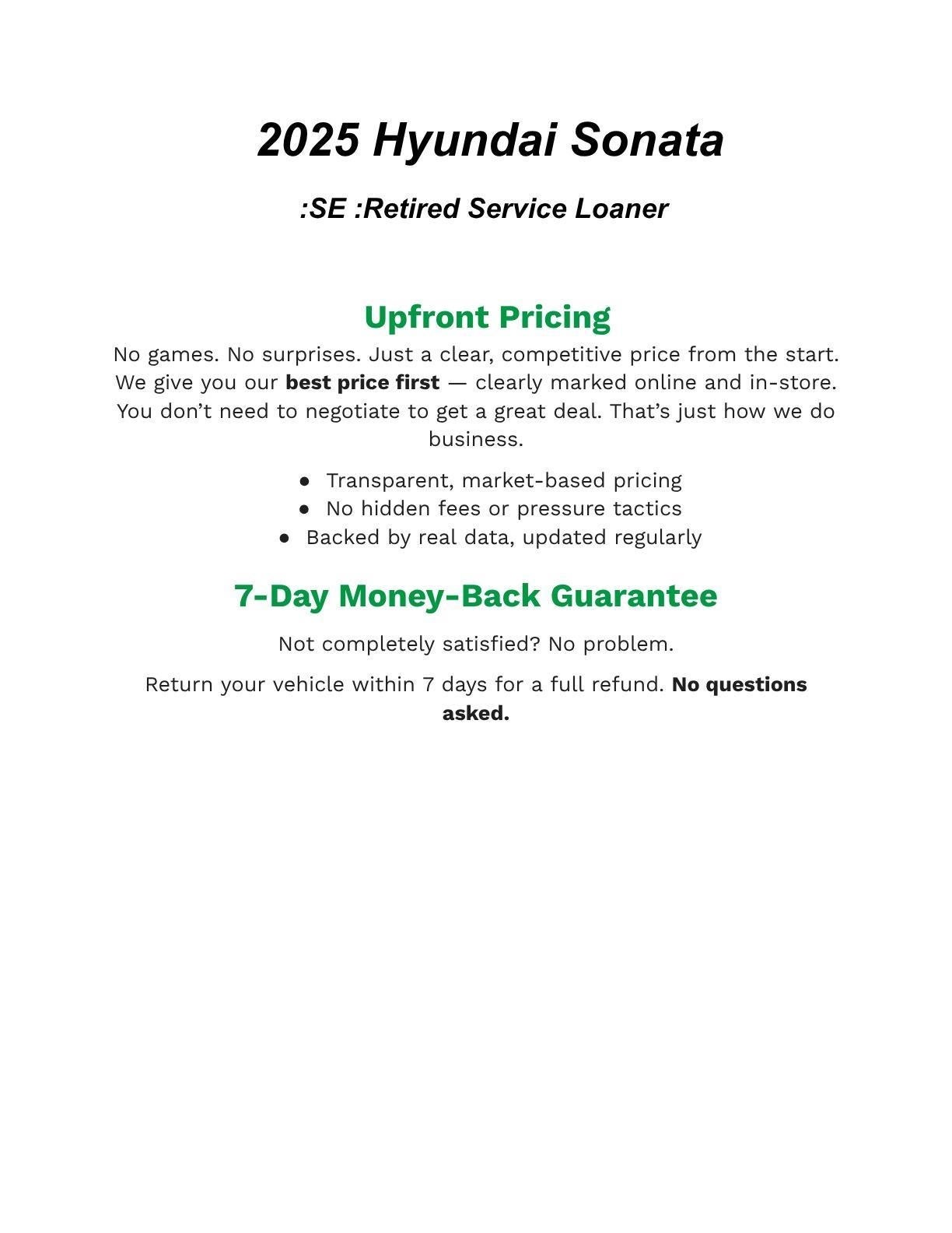 2025 Hyundai SONATA SE FWD