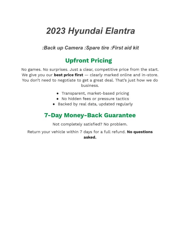 2023 Hyundai ELANTRA 4DR CAR