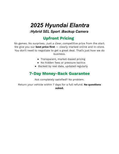 2025 Hyundai ELANTRA HYBRID SEL Sport DCT