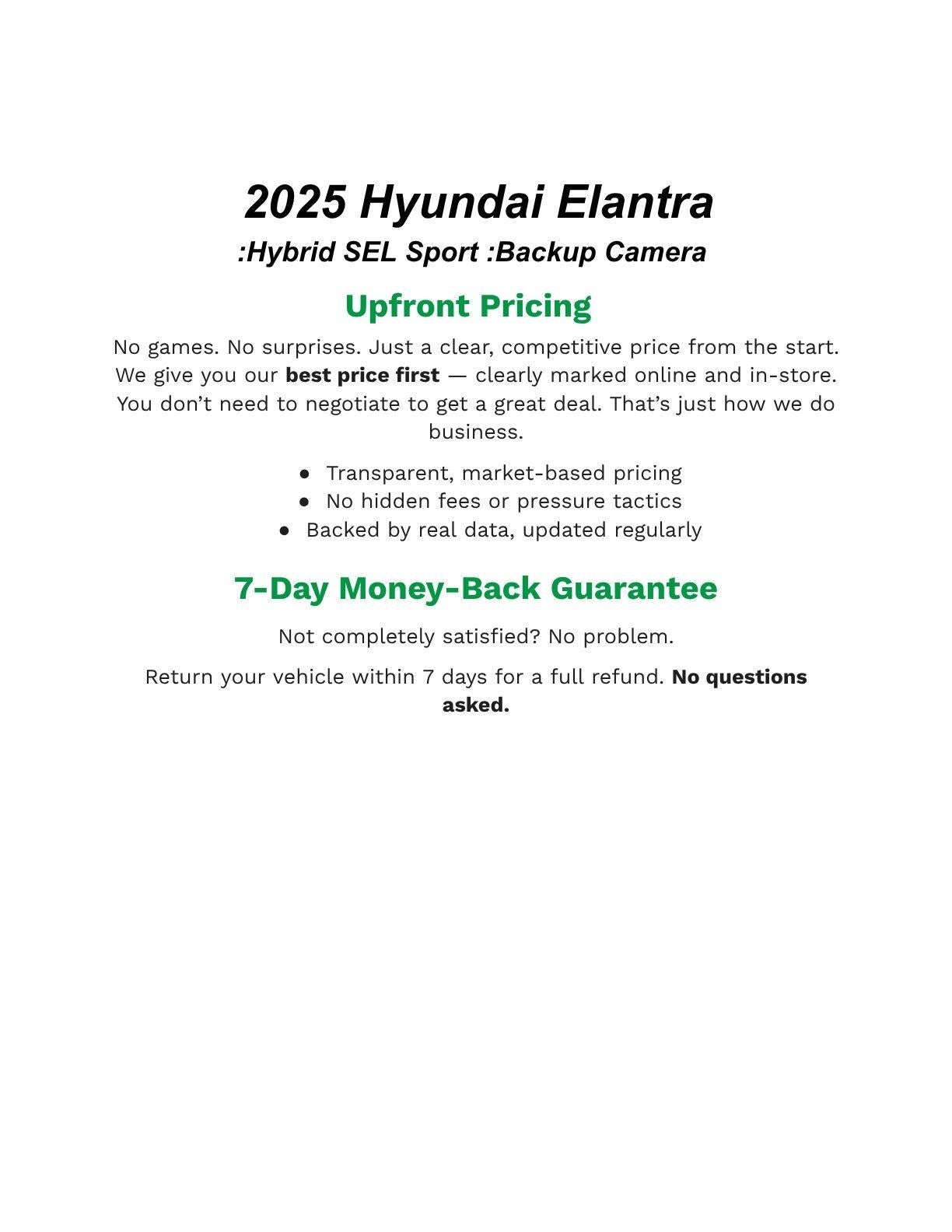 2025 Hyundai ELANTRA HYBRID SEL Sport DCT
