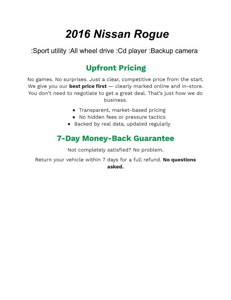 Used 2016 Nissan Rogue S with VIN KNMAT2MVXGP682318 for sale in Ashwaubenon, WI