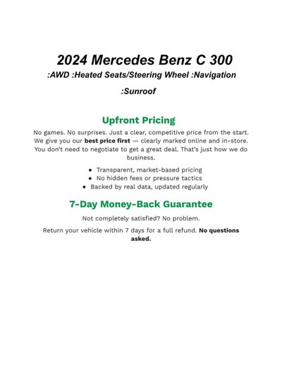 2024 Mercedes-Benz C-Class C 300 4MATIC® Sedan